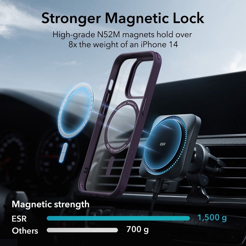 Magsafe Калъф за iPhone 14 Pro, ESR Classic Hybrid Magnetic Case, Лилав (6)