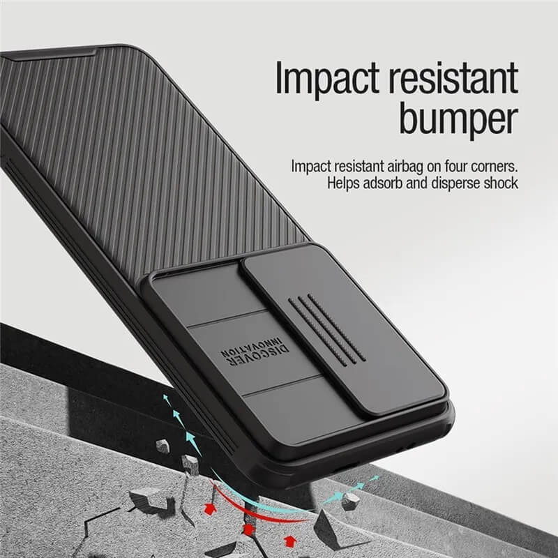 Magsafe калъф с Плъзгач за Камера за Huawei P60 Pro, Nillkin CamShield Case, Черен (6)