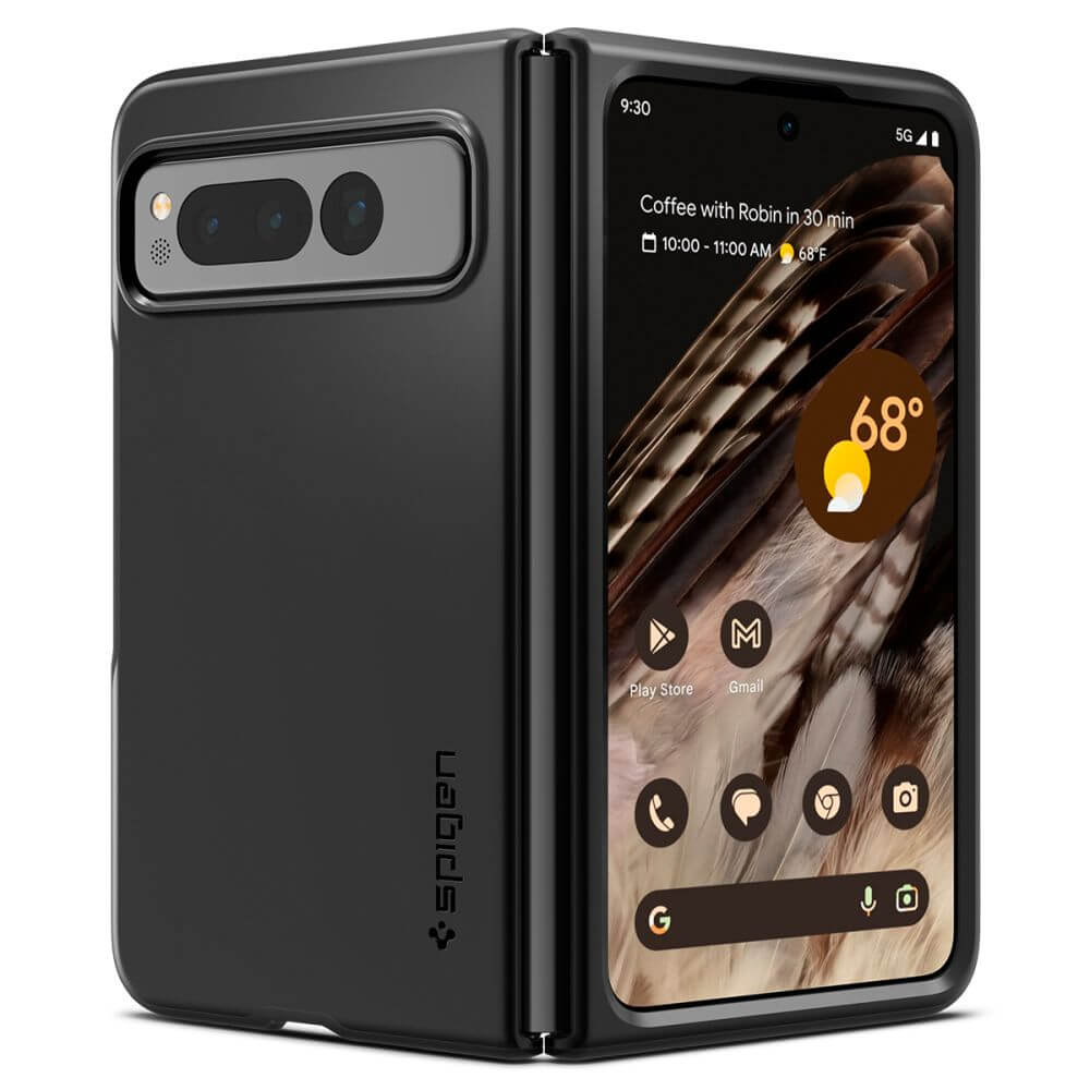 Хибриден Калъф за Google Pixel Fold, Spigen Thin Fit Pen Case, Черен (3)