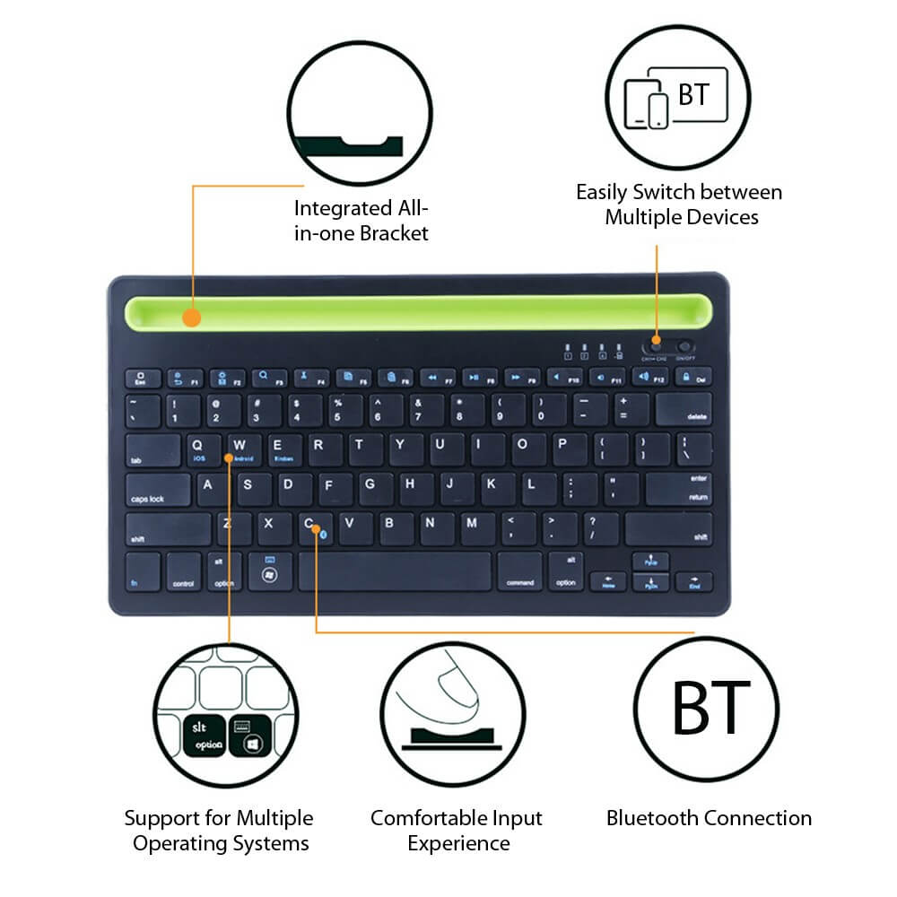 Безжична Клавиатура за Таблет, Universal Keyboard RK-908, Черен (3)