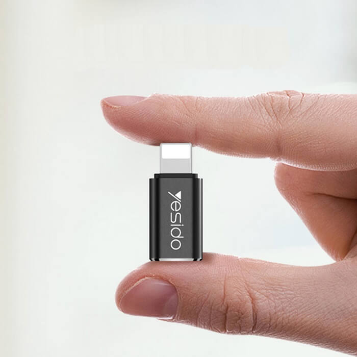 Адаптер за Зареждане и Данни за iPhone, Yesido Lightning to USB-C, Черен (2)