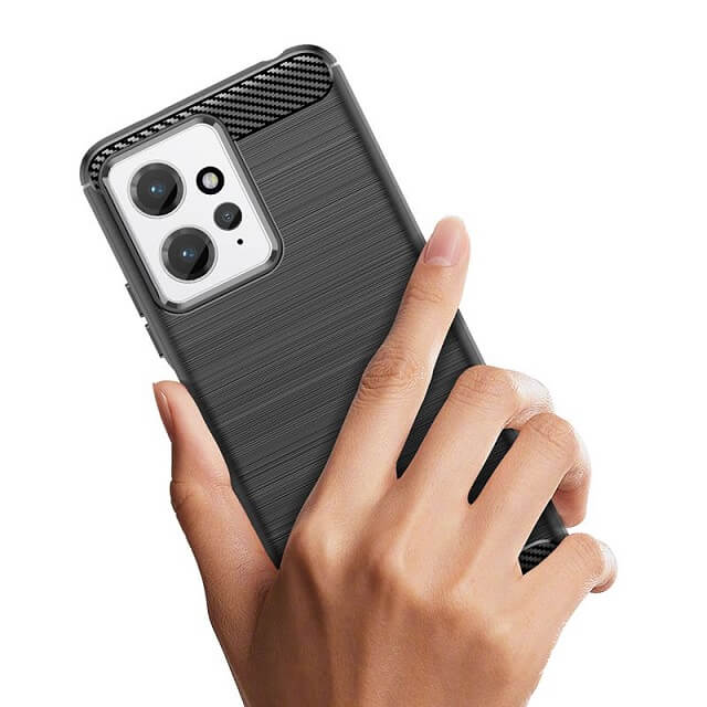 Противоударен Калъф за Xiaomi Redmi Note 12 4G, Tech-Protect Premium Carbon Case, Черен (2)
