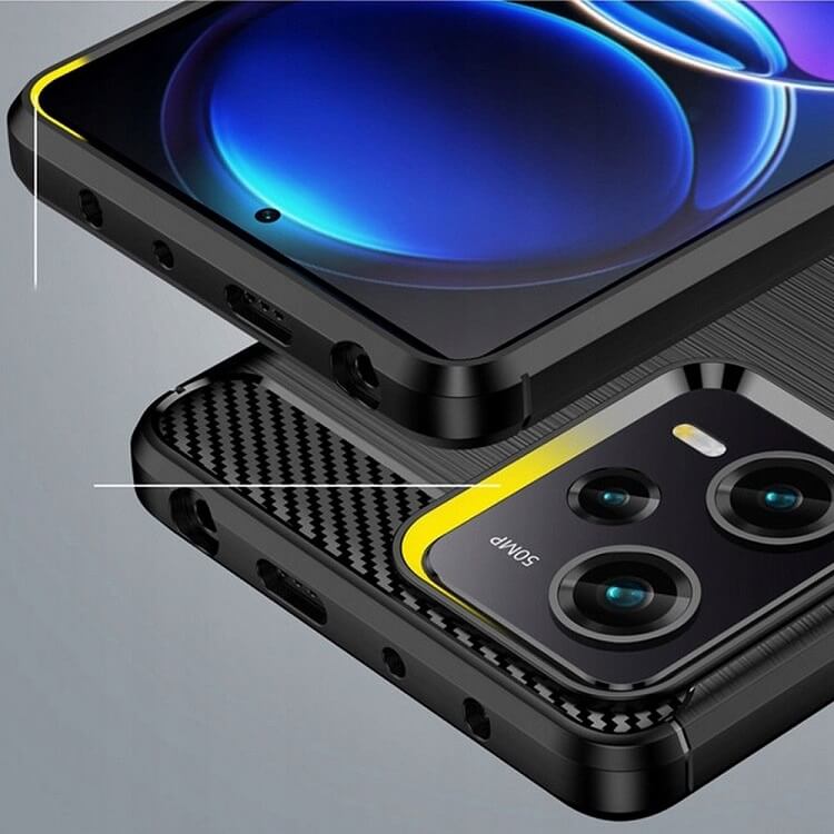 Противоударен Калъф за Xiaomi Redmi Note 12 Pro 5G, Tech-Protect Premium Carbon Case, Черен (3)