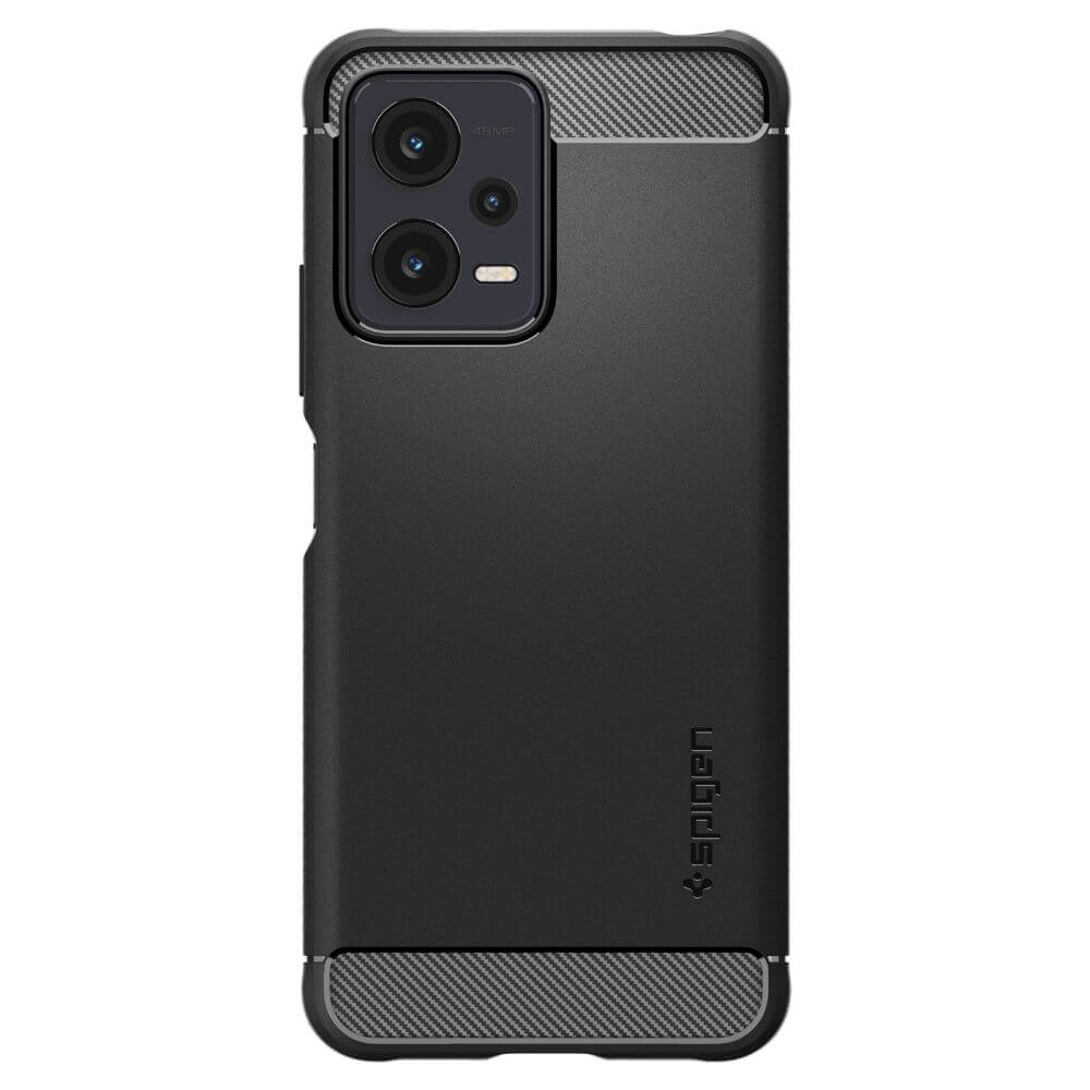 Противоударен Калъф за Xiaomi Redmi Note 12 5G, Spigen Rugged Armor Case, Черен (2)