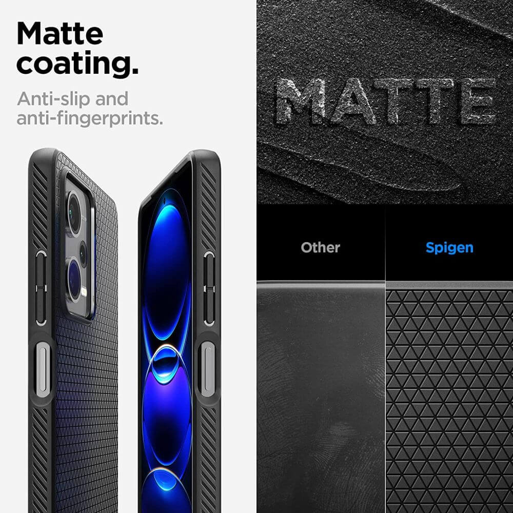 Противоударен Калъф за Xiaomi Redmi Note 12 Pro 5G, Spigen Liquid Air Case, Черен (7)