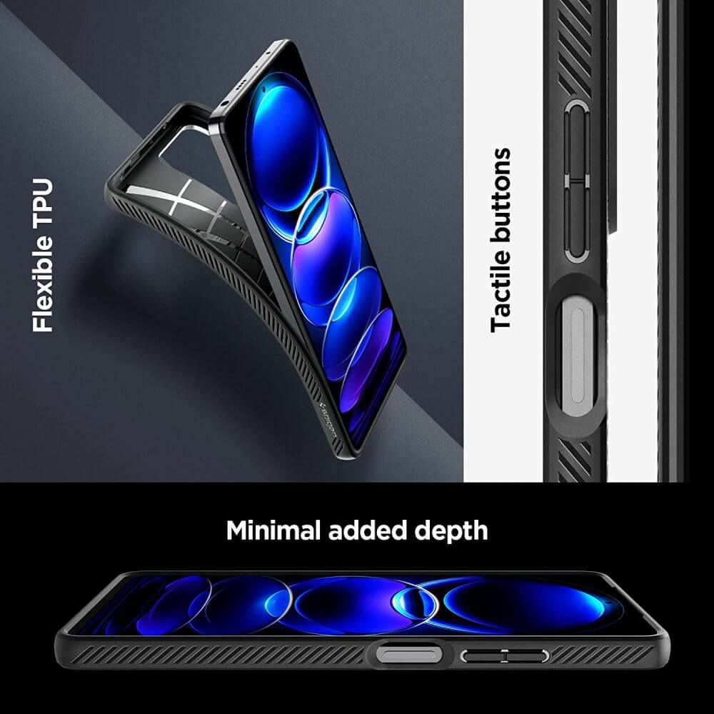 Противоударен Калъф за Xiaomi Redmi Note 12 Pro 5G, Spigen Liquid Air Case, Черен (9)