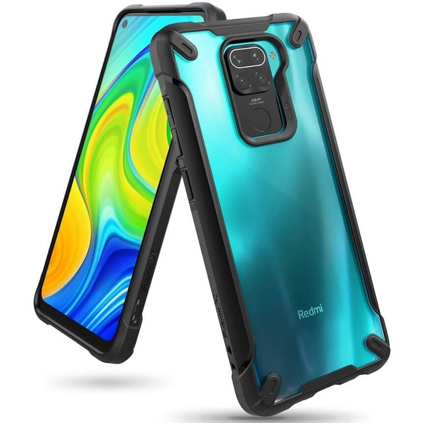 Противоударен Хибриден Калъф за Xiaomi Redmi Note 9, Ringke Fusion X Case, Черен