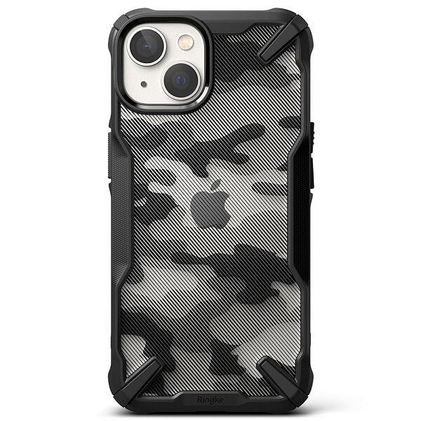 Противоударен Хибриден Калъф за iPhone 14, Ringke Fusion X Camouflage Case, Черен (3)