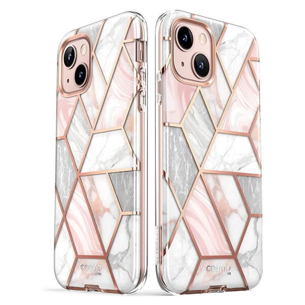 Дамски Калъф за iPhone 13 Mini, Supcase Iblsn Cosmo Marble, Розов (5)