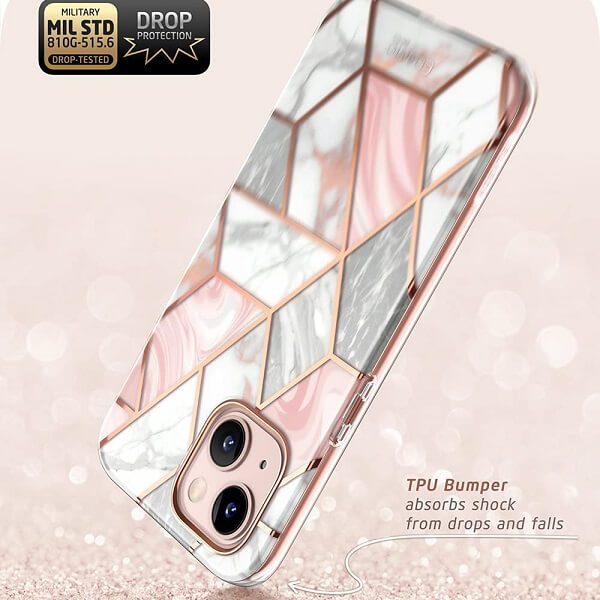 Дамски Калъф за iPhone 13 Mini, Supcase Iblsn Cosmo Marble, Розов (7)