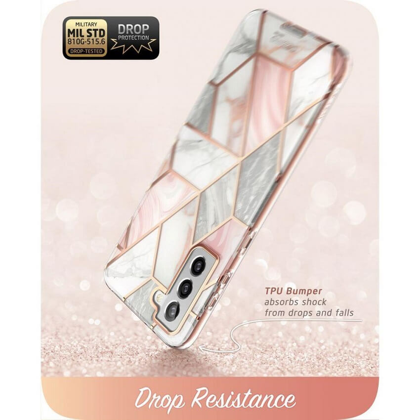 Дамски Калъф за Samsung S21 FE, Supcase Iblsn Cosmo Marble, Розов (5)