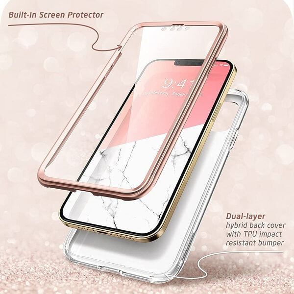 Дамски Калъф за iPhone 13 Pro Max, Supcase Iblsn Cosmo Marble, Розов (5)
