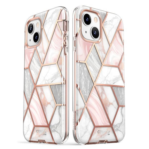 Дамски Калъф за iPhone 14, Supcase Iblsn Cosmo Marble, Розов (2)
