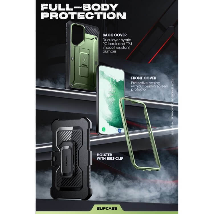Противоударен Калъф за Samsung S23 Ultra, Supcase Unicorn Beetle Pro, Зелен (6)