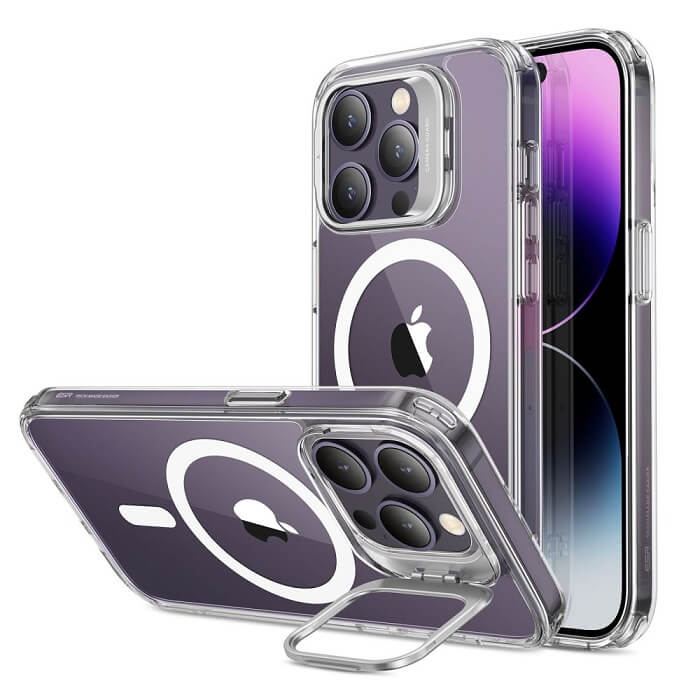 Magsafe Калъф за iPhone 14 Pro, ESR Classic Hybrid Kickstand Magnetic Case, Прозрачен