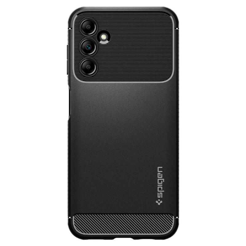 Противоударен Силиконов Калъф за Samsung A14, Spigen Rugged Armor Case, Черен (2)