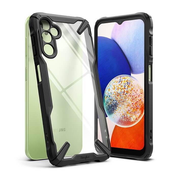 Противоударен Хибриден Калъф за Samsung A14, Ringke Fusion X Case, Черен (2)