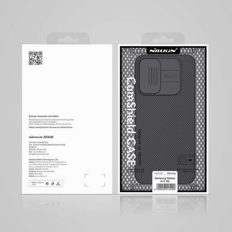 Калъф с Плъзгач за Камера за Samsung A14, Nillkin CamShield Case, Черен (6)