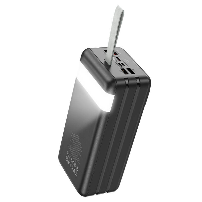 Външна Батерия с USB-C и Фенер, Hoco J86 Power Bank 60000mAh, Черен (2)