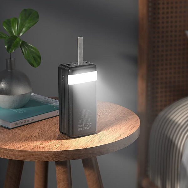 Външна Батерия с USB-C и Фенер, Hoco J86 Power Bank 60000mAh, Черен (4)