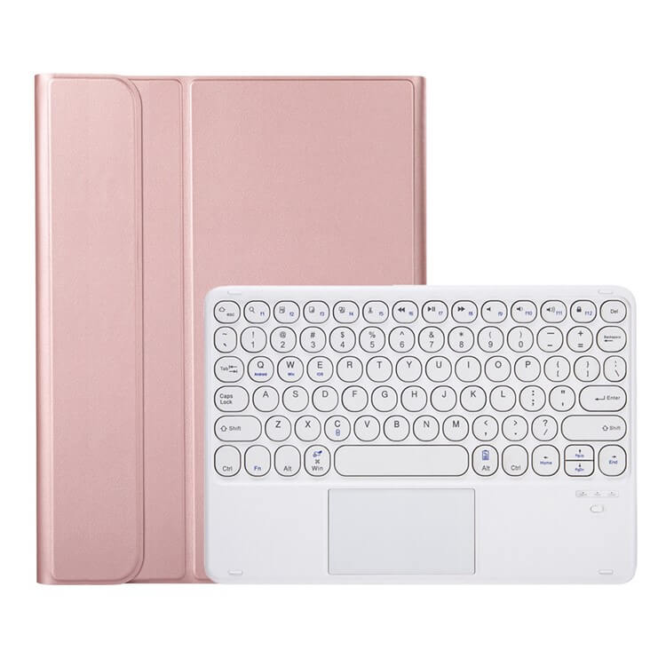 Калъф с Клавиатура за iPad 11th 2025 A16/ 10th 2022, Bluetooth Keyboard TouchPad Case, Розов (5)