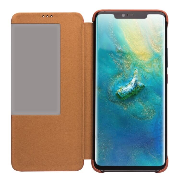 Активен Калъф за Huawei Mate 20 Pro, Qialino Smart Book Case, Оранжев (2)