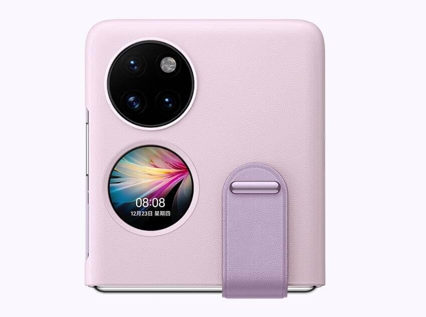 Оригинален Кожен Калъф за Huawei P50 Pocket, Stand PU Case, Лилав (4)