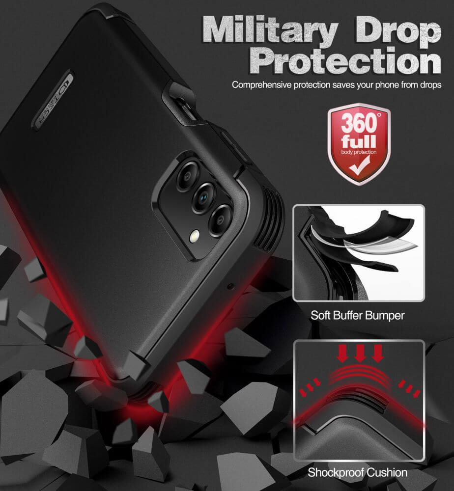 Противоударен Калъф за Samsung A14, Tech-Protect Kevlar Case, Черен (4)