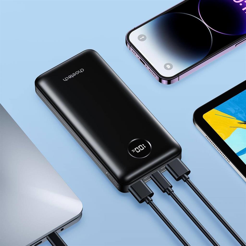 Външна Батерия, Choetech 45W PD3.0 20000 mAh, Черен (3)