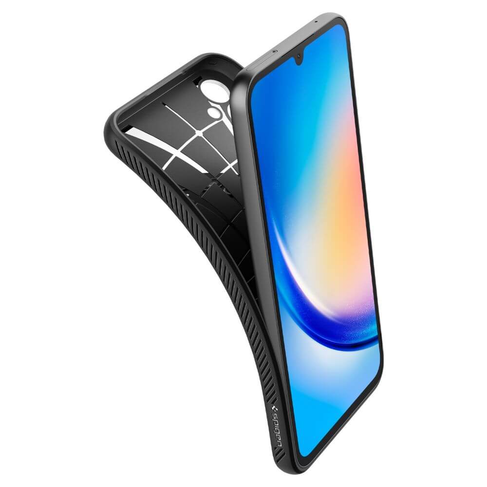 Противоударен Силиконов Калъф за Samsung A34, Spigen Liquid Air Case, Черен (5)
