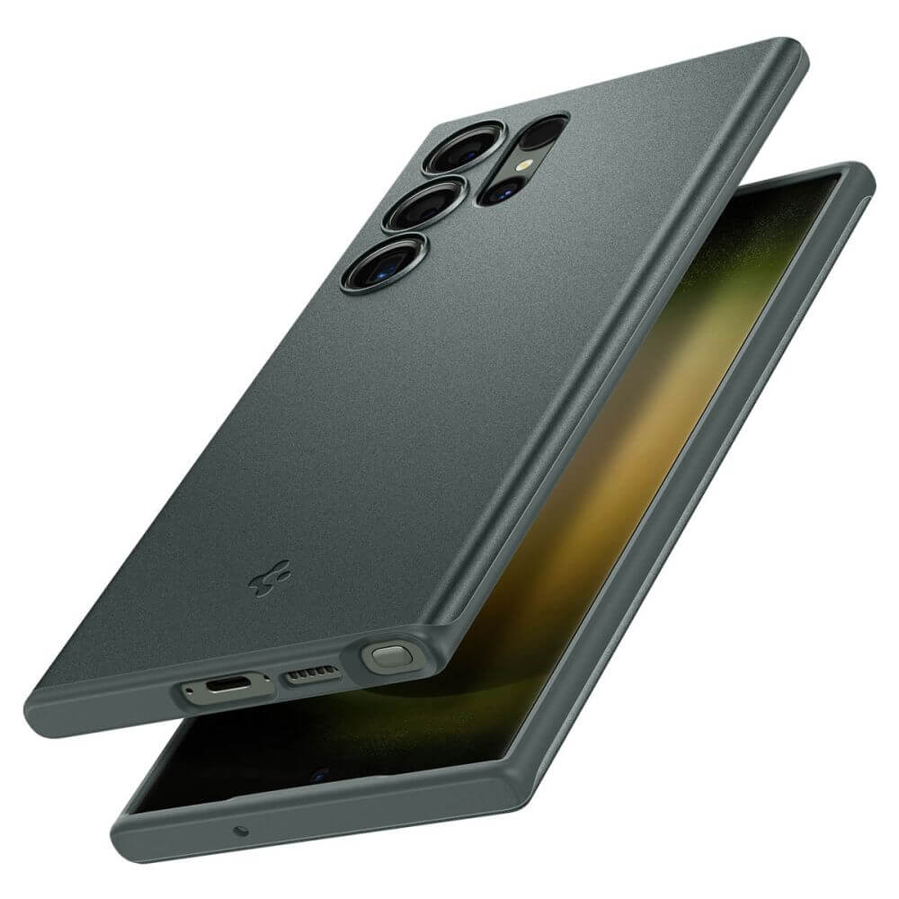 Противоударен Калъф за Samsung S23 Ultra, Spigen Thin Fit Case, Зелен (5)