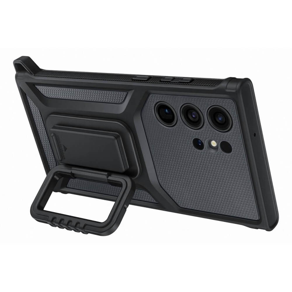 Оригинален Калъф с Поставка и Джоб за Samsung S23 Ultra, Rugged Gadget Case EF-RS918CBEGWW, Черен (3)
