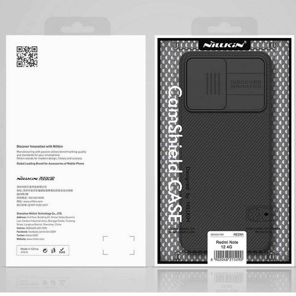 Калъф с Плъзгач за Камера за Xiaomi Redmi Note 12 4G, Nillkin CamShield Case, Черен (6)