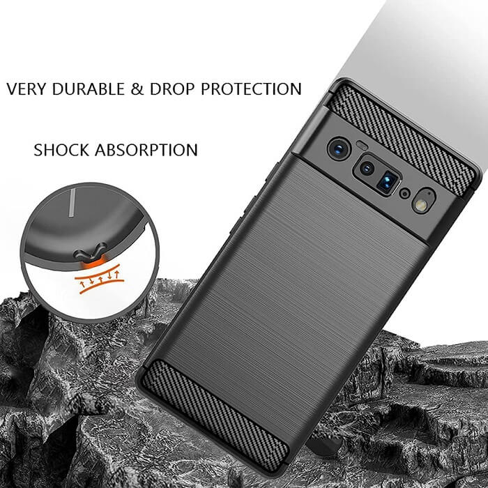 Противоударен Калъф за Google Pixel 6 Pro, Tech-Protect Premium Carbon Case, Черен (5)