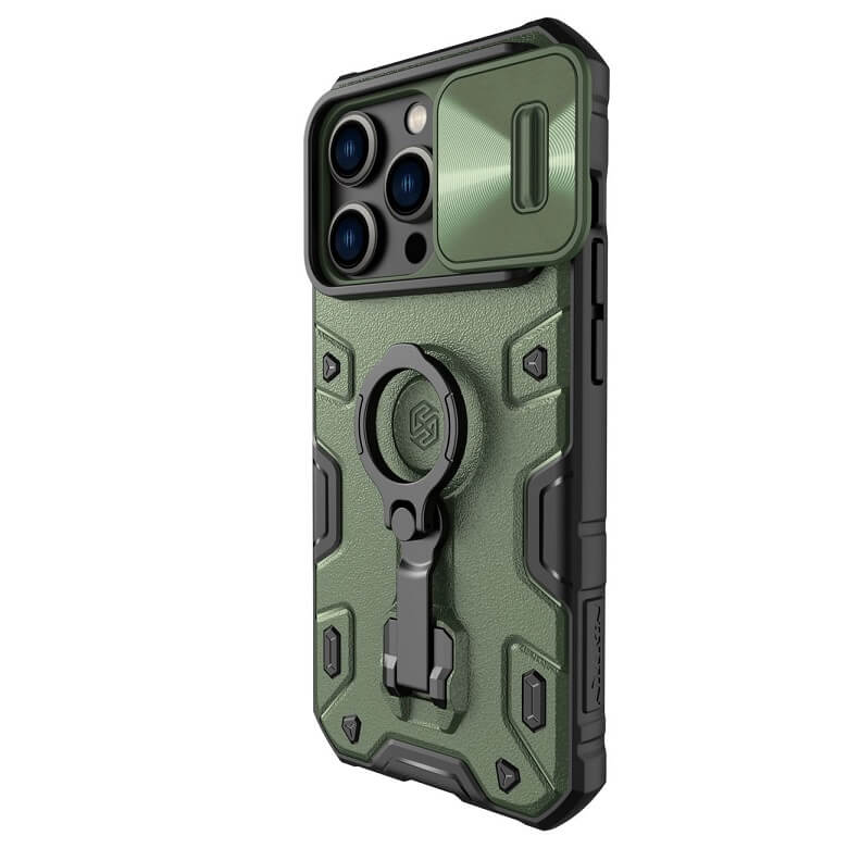 Magsafe Калъф с Поставка за iPhone 14 Pro, Nillkin CamShield Armor Pro Case, Зелен (2)