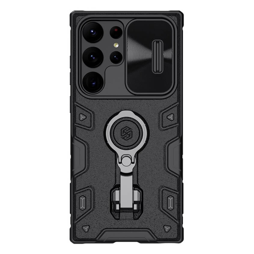 Калъф с Плъзгач и Поставка за Samsung S23 Ultra, Nillkin CamShield Armor Pro Case, Черен