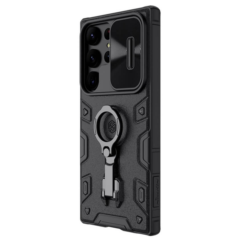 Калъф с Плъзгач и Поставка за Samsung S23 Ultra, Nillkin CamShield Armor Pro Case, Черен (2)
