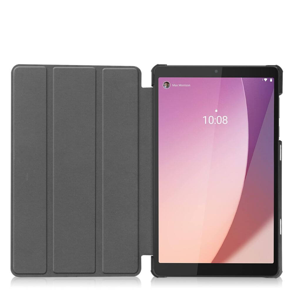 Калъф за Lenovo Tab M8 4th 8.0, Tech-Protect Tri-Fold Leather Case, Черен (2)