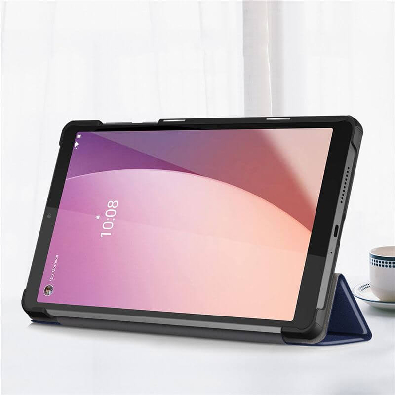 Калъф за Lenovo Tab M8 4th 8.0, Tech-Protect Tri-Fold Leather Case, Черен (4)