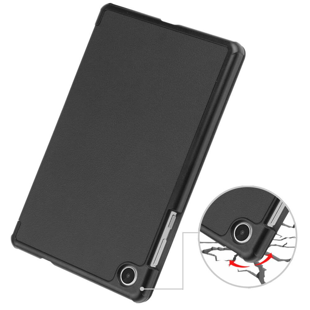 Калъф за Lenovo Tab M8 4th 8.0, Tech-Protect Tri-Fold Leather Case, Черен (3)