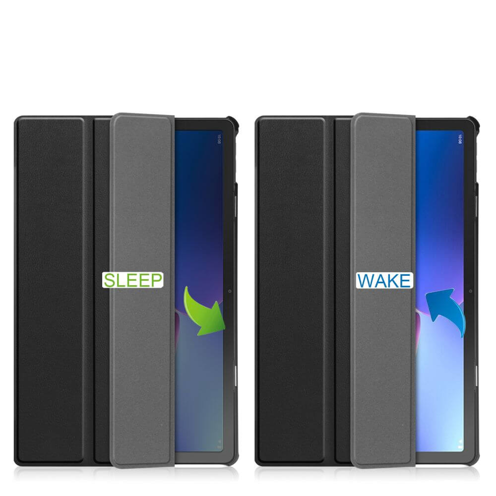 Калъф за Lenovo Tab M10 3rd 10.1, Tech-Protect Tri-Fold Leather Case, Черен (7)