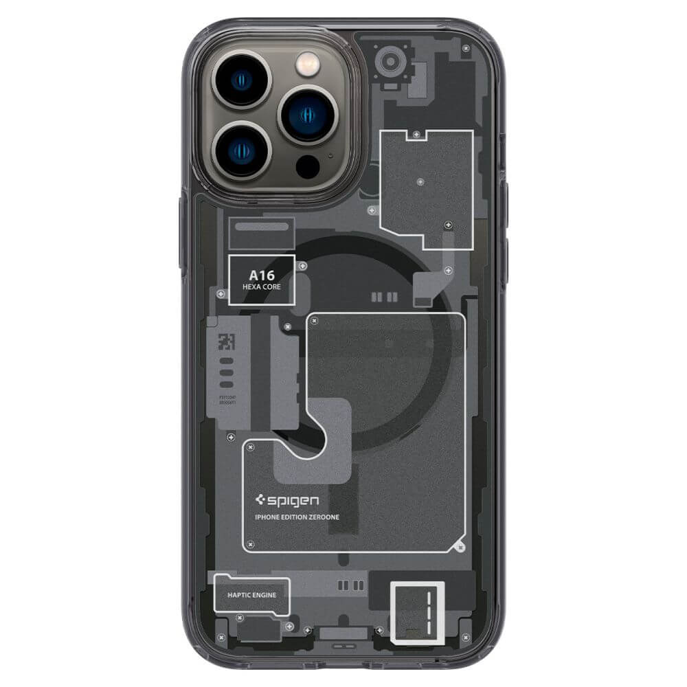 Magsafe Калъф за iPhone 14 Pro Max, Spigen Zero One Ultra Hybrid Case, Черен