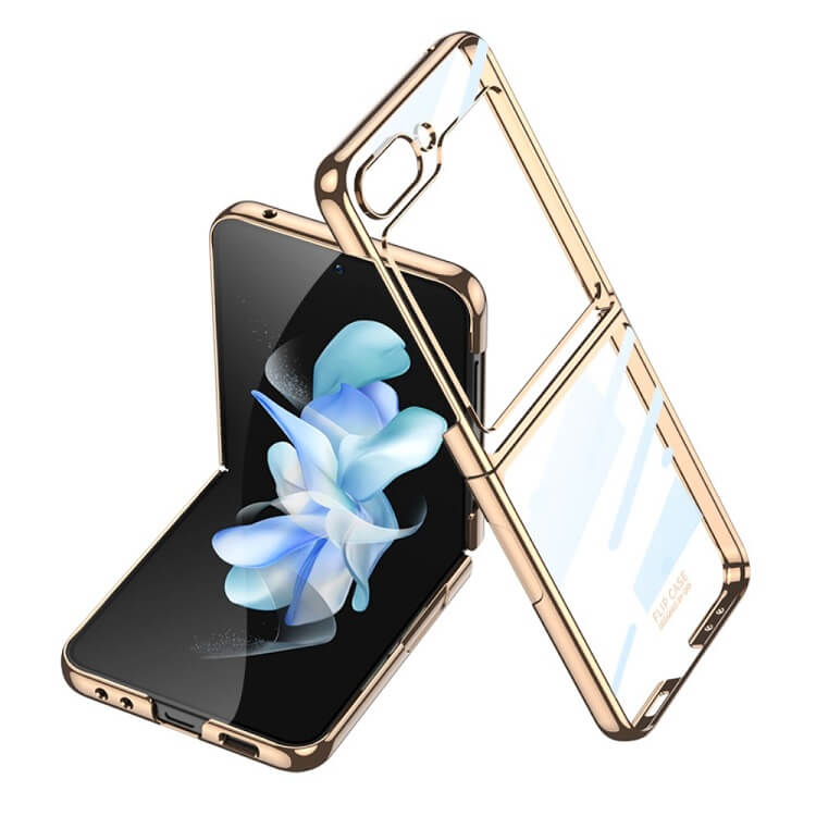 Калъф с Цветна Рамка за Samsung Z Flip 5, GKK Frame Case, Златист