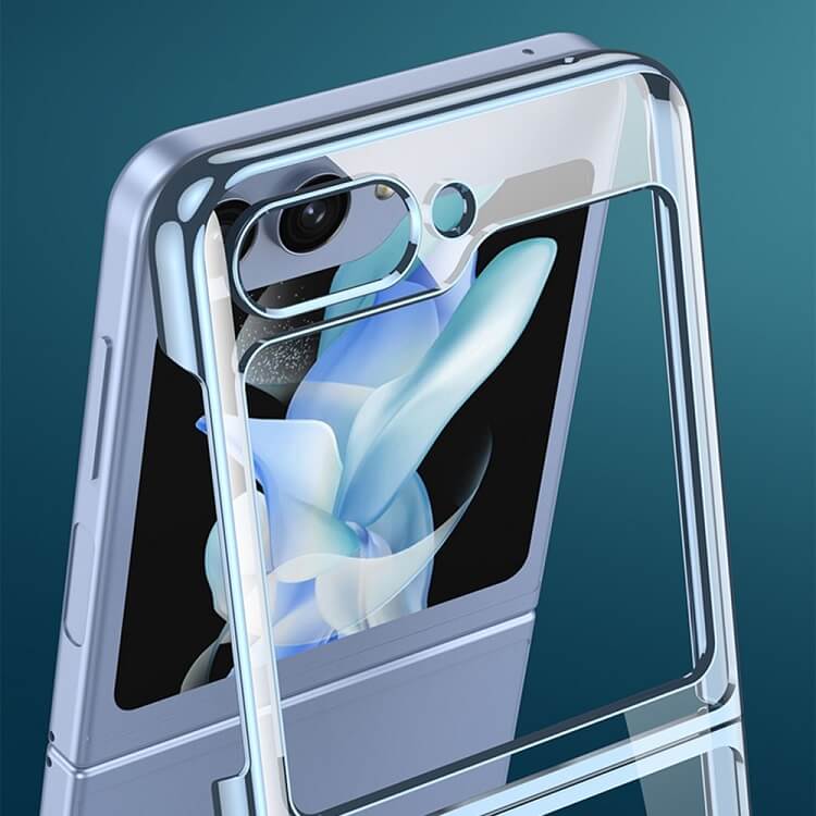Калъф с Цветна Рамка за Samsung Z Flip 5, GKK Frame Case, Син (2)