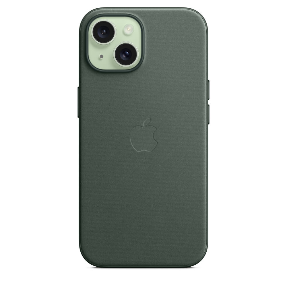 Оригинален Тъкан Калъф за iPhone 15, FineWoven Magsafe Case MT3J3ZM/A, Зелен (4)