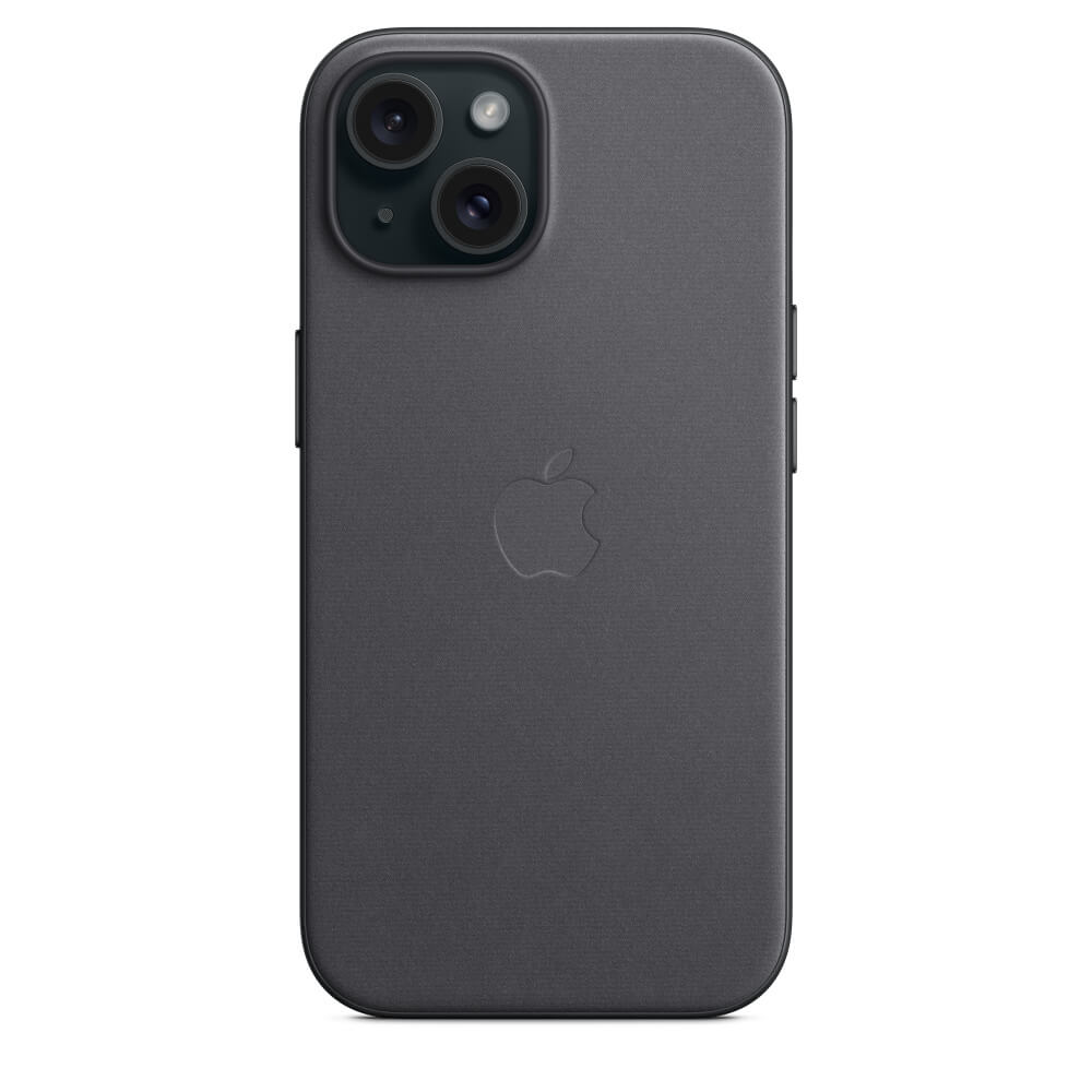Оригинален Тъкан Калъф за iPhone 15, FineWoven Magsafe Case MT393ZM/A, Черен (5)