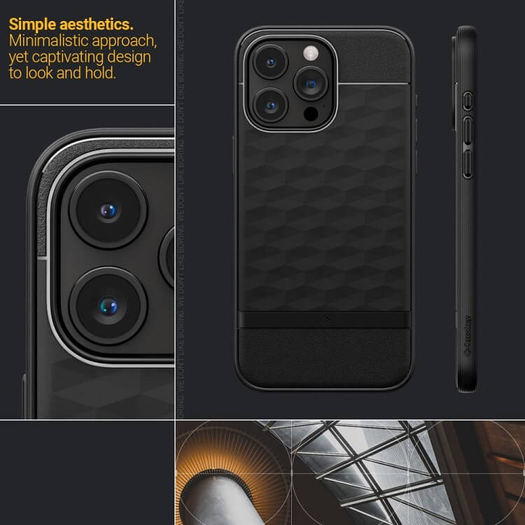 Magsafe Калъф за iPhone 15 Pro Max, Spigen Caseology Parallax, Черен (5)