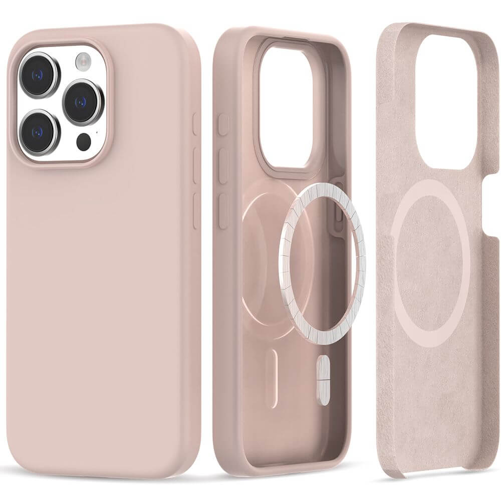 Magsafe Калъф за iPhone 15 Pro Max, Tech-Protect Silicone Case, Розов