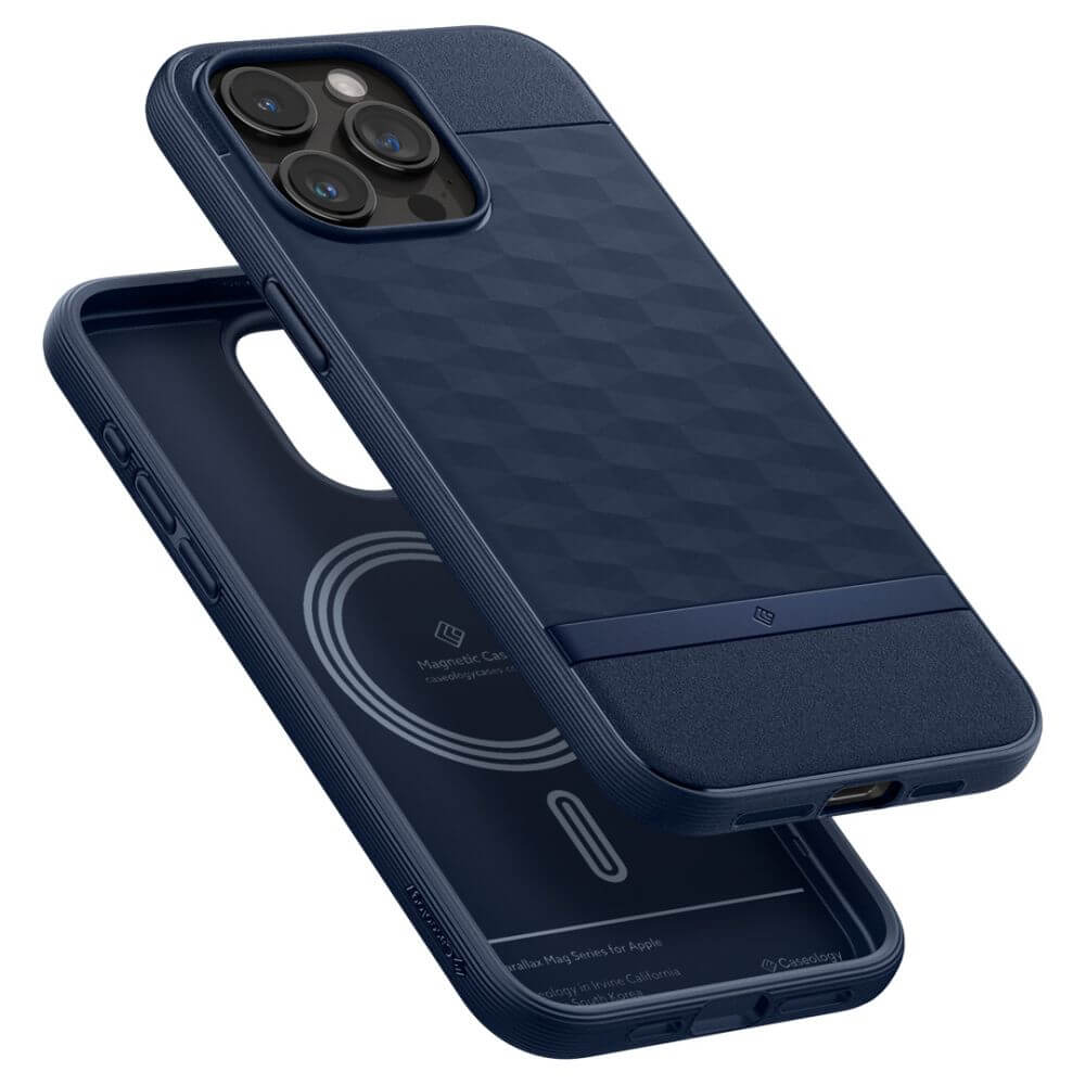 Magsafe Калъф за iPhone 15 Pro Max, Spigen Caseology Parallax, Син (6)
