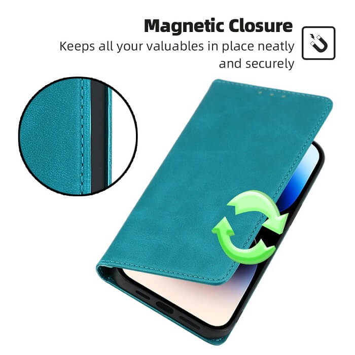 Кожен Калъф с Джобове за Honor Magic 5 Pro, Wallet Book Case, Син (4)